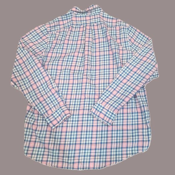 Vineyard Vines Slim Fit Tucker Shirt Size L Large Pink Blue Plaid Classic Career - Picture 7 of 7